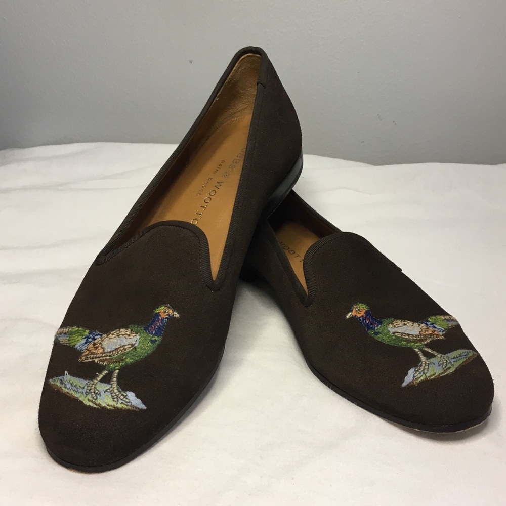 Stubbs & Wootton Suede Pheasant Loafers, 7